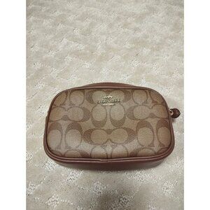 Coach Mini Bag Crossbody Belt Bag Signature Canvas Khaki Saddle Convertible